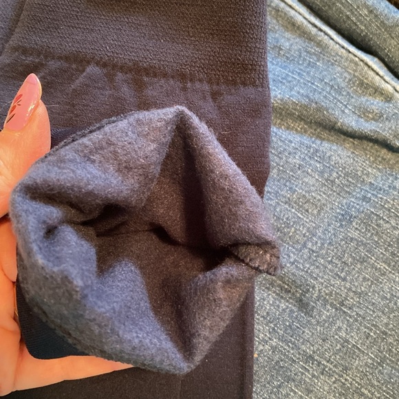 Fleece lined Navy tights - Picture 3 of 5